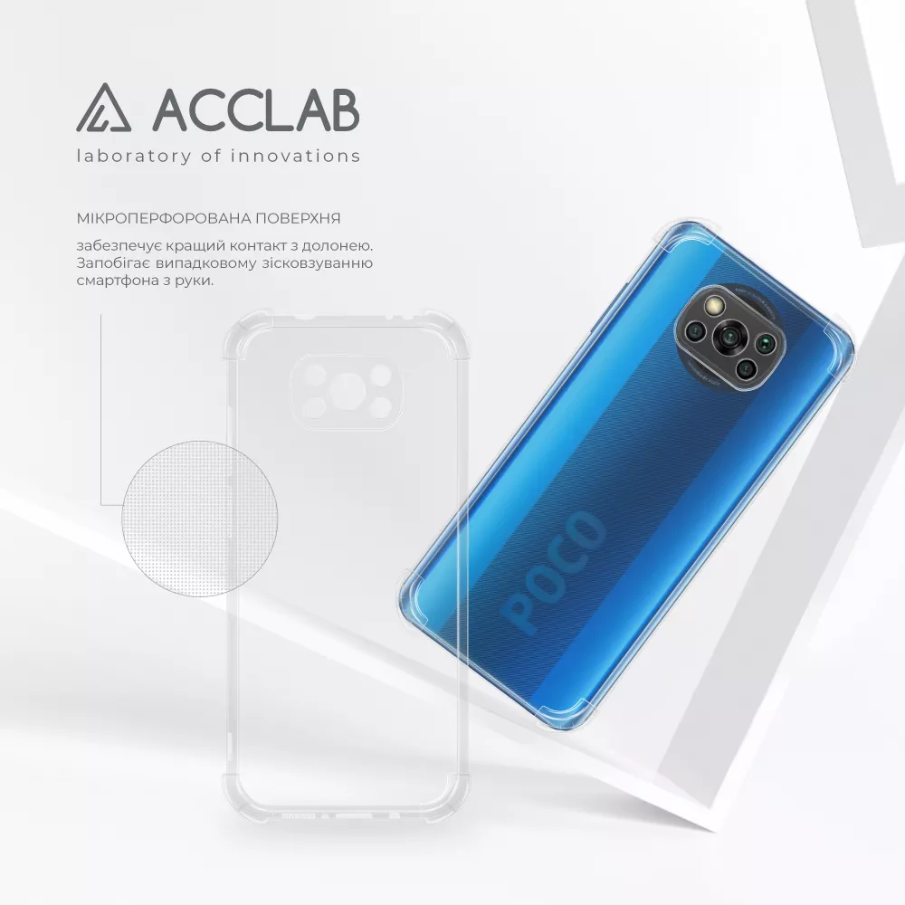Чохол ACCLAB Shockproof для Xiaomi Poco X3 Transparent - фото 5