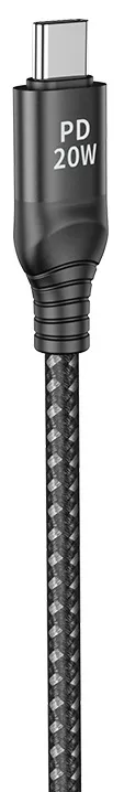 Кабель Borofone BX56 Delightful USB Type-C - Type-C 60w 3a 1.5м PD cable Black - фото 3