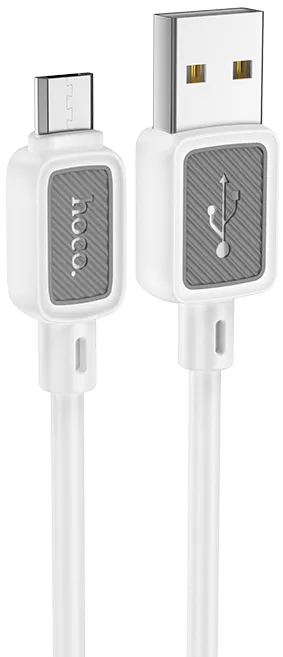 Кабель Hoco X108 Benefit USB-A - micro USB 12w 2.4a 1м cable White - фото 1