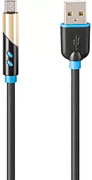 Кабель Gelius Pro Maestro USB-A - micro USB 12w 2.4a 1м cable Black (GP-UC01m)