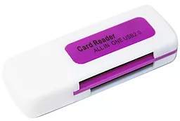 Кардридер Merlion 4в1 CRD-4YE TF/Micro SD USB 2.0 (CRD-4YE) OEM Purple