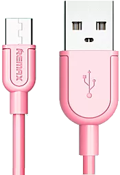 Кабель Remax Souffle USB-A - micro USB 12w 2.4a 1м cable Pink (RC-031m) - фото Кабель Remax Souffle USB-A - micro USB 12w 2.4a 1м cable Pink (RC-031m)