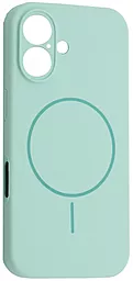 Чохол Silicone Case Full Camera Fine Ring MagSafe для Apple iPhone 16 Light Cyan - фото Чохол Silicone Case Full Camera Fine Ring MagSafe для Apple iPhone 16 Light Cyan
