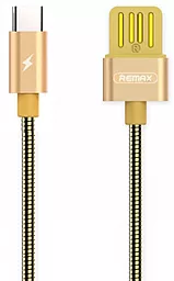 Кабель Remax Metal Serpent USB-A - Type-C 12w 2.4a 1м cable Gold (RC-080a) - фото Кабель Remax Metal Serpent USB-A - Type-C 12w 2.4a 1м cable Gold (RC-080a)