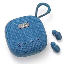 Колонка с наушниками T&G TG-813 Blue - фото Колонка с наушниками T&G TG-813 Blue