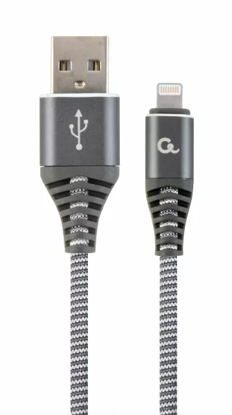 Кабель Cablexpert Premium USB-A - Lightning 10.5w 2м cable Grey (CC-USB2B-AMLM-2M-WB2) - фото 1