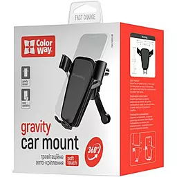 Тримач ColorWay Soft Touch Gravity Holder Black (CW-CHG03-BK) - мініатюра 5 Тримач ColorWay Soft Touch Gravity Holder Black (CW-CHG03-BK) - мініатюра 5