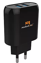 Сетевое зарядное устройство Marakoko 2 USB 2.4A Home Charger micro USB Black (MA16)