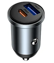 Автомобильное зарядное устройство WIWU Wi-CC030 35w PD/QC3.0 USB-A/USB-C ports car charger Grey - фото Автомобильное зарядное устройство WIWU Wi-CC030 35w PD/QC3.0 USB-A/USB-C ports car charger Grey