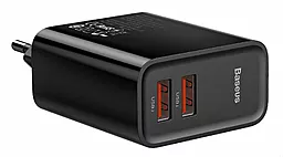 Сетевое зарядное устройство с быстрой зарядкой Baseus Speed 30w QC3.0 2xUSB-A ports charger black (CCFS-E01) - фото Сетевое зарядное устройство с быстрой зарядкой Baseus Speed 30w QC3.0 2xUSB-A ports charger black (CCFS-E01)