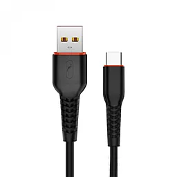 Кабель SkyDolphin S54T Soft USB-A - Type-C 12w 2.4a 1м cable Black (USB-000430)
