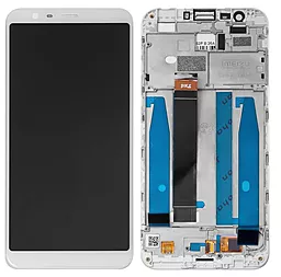 Дисплей Meizu M8c, M8c Lite (M809, M810) с тачскрином и рамкой, оригинал, White