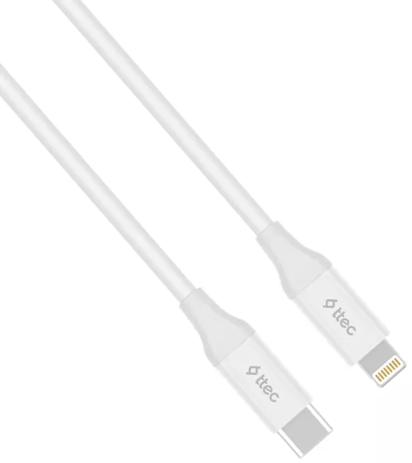 Кабель Ttec 2DK40B USB Type-C - Lightning 18w 3a 1.5м PD сable White - фото 2