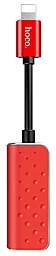 Аудио-переходник Hoco LS12 Dual Lightning red - миниатюра 2 Аудио-переходник Hoco LS12 Dual Lightning red - миниатюра 2