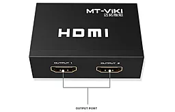 Видео сплиттер MT-VIKI HDMI 1x2 v1.4 4k 30hz Black - миниатюра 4