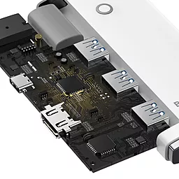 Мультипортовый USB Type-C хаб Baseus Lite Series 5-in-1 Ports white (WKQX040002) - миниатюра 8