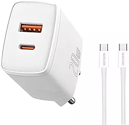 Сетевое зарядное устройство Jellico C87 20w PD USB-C/USB-A ports charger + USB-C to USB-C cable white - фото Сетевое зарядное устройство Jellico C87 20w PD USB-C/USB-A ports charger + USB-C to USB-C cable white