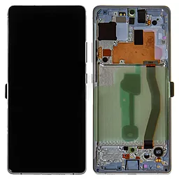 Дисплей Samsung Galaxy S10 Lite G770 с тачскрином и рамкой, сервисный оригинал, White
