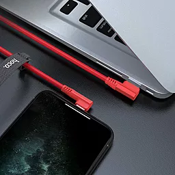 Кабель Hoco U83 Puissant Silicone USB-A - Lightning 12w 2.4a 1.2м cable Red - мініатюра 3