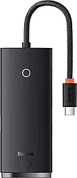 Мультипортовый USB Type-C хаб Baseus Lite 4-in-1 black (WKQX030301)