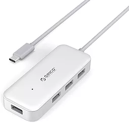 USB Type-C хаб Orico TC4U-U3-SV-BP White - миниатюра 3