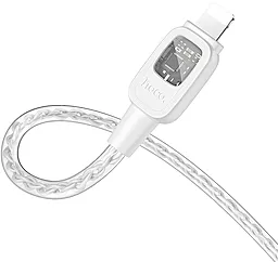 Кабель Hoco U124 Stone silicone intelligent power-off USB-A - Lightning 12w 2.4a 1.2м cable silver - миниатюра 3 Кабель Hoco U124 Stone silicone intelligent power-off USB-A - Lightning 12w 2.4a 1.2м cable silver - миниатюра 3