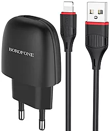 Сетевое зарядное устройство Borofone BA49A Vast power 2.1a home charger + Lightning cable black