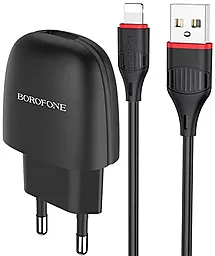 Мережевий зарядний пристрій Borofone BA49A Vast power 2.1a home charger + Lightning cable black - фото Мережевий зарядний пристрій Borofone BA49A Vast power 2.1a home charger + Lightning cable black