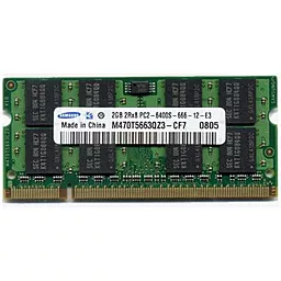 Оперативная память для ноутбука Samsung DDR2 2GB 800 MHz (M470T5663QZ3-CF7 / M470T5663QZ3-CE6)
