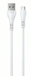 Кабель Havit HV-CB640C USB-A - micro USB 2.1a 1м cable White - фото Кабель Havit HV-CB640C USB-A - micro USB 2.1a 1м cable White