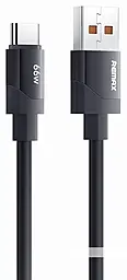 Кабель Remax RC-C155 Kyecha Series USB-A - Type-C 66w 6a 1.2м Huawei SCP cable Black - фото Кабель Remax RC-C155 Kyecha Series USB-A - Type-C 66w 6a 1.2м Huawei SCP cable Black