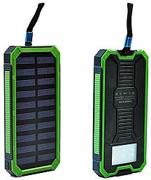 Повербанк MANGO Solar LED 2USB 15000 mAh Black-green - фото Повербанк MANGO Solar LED 2USB 15000 mAh Black-green