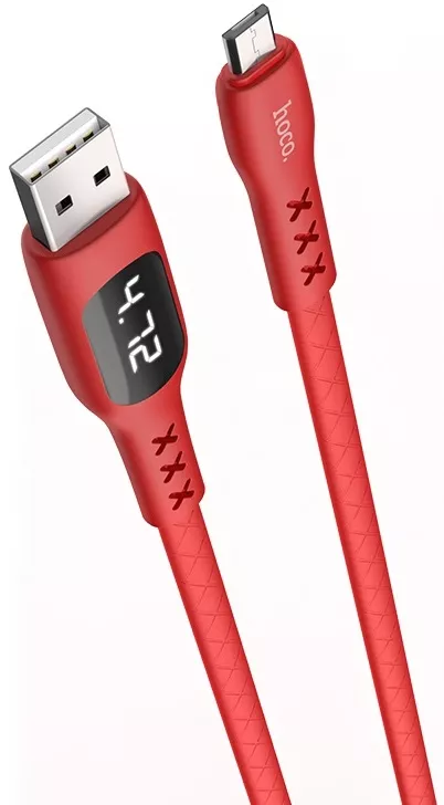 Кабель Hoco S6 Sentinel USB-A - micro USB 12w 2.4a 1.2м cable Red - фото 2