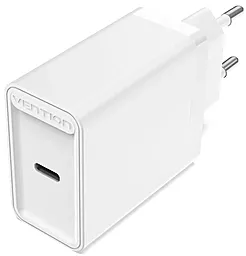 Мережевий зарядний пристрій з швидкою зарядкою Vention USB Type-C QC4.0 20W White (FADW0-EU)
