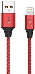 Кабель SkyDolphin S55L Neylon USB-A - Lightning 12w 2.4a 1м cable Red (USB-000435)