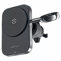 Держатель с беспроводной зарядкой, магнитный AceFast D18 in-car 2-in-1 magnetic wireless charging holder Black - фото Держатель с беспроводной зарядкой, магнитный AceFast D18 in-car 2-in-1 magnetic wireless charging holder Black