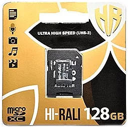 Карта памяти Hi-Rali MicroSDXC 128GB UHS-I U3 Class 10 SD-adapter (HI-128GBSD10U3-01) - миниатюра 2
