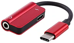 Аудио-переходник ExtraDigital USB Type-C to 3.5mm Jack / USB Type-C Red (KBA1761)