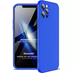Чехол LikGus GKK 360 градусов (opp) для Apple iPhone 12 Pro (6.1") Синий