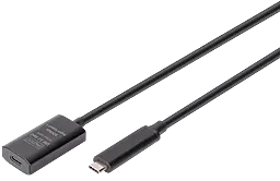Кабель (шлейф) Digitus Active USB3.2 Type-C - USB Type-C M/F 5м чёрный (DA-73112) - фото Кабель (шлейф) Digitus Active USB3.2 Type-C - USB Type-C M/F 5м чёрный (DA-73112)