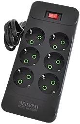Сетевой фильтр (удлинитель) Voltronic F33 2500w 6 розеток 2м c выключателем черный (F33-чёрный) - фото Сетевой фильтр (удлинитель) Voltronic F33 2500w 6 розеток 2м c выключателем черный (F33-чёрный)