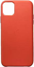Чехол Apple Leather Case Full for iPhone 11 Pro Max Orange