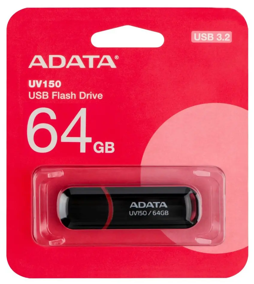 Флешка ADATA UV150 64Gb USB 3.2 Black - фото 3
