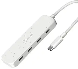 Мультипортовый USB Type-C хаб J5create USB3.2 4-in-1 white (JCH345EW) - фото Мультипортовый USB Type-C хаб J5create USB3.2 4-in-1 white (JCH345EW)