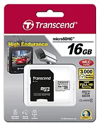 Карта памяти Transcend microSDHC 16GB High Endurance Class 10 + SD-адаптер (TS16GUSDHC10V) - фото Карта памяти Transcend microSDHC 16GB High Endurance Class 10 + SD-адаптер (TS16GUSDHC10V)