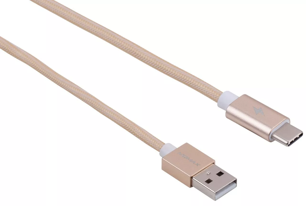 Кабель Momax Elite Link USB-A - Type-C 12w 2.4a 1м cable Gold (DTA1L) - фото 2