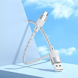 Кабель Hoco X99 Crystal Junction USB-A - micro USB 12w 2.4a 1м cable gray - миниатюра 4 Кабель Hoco X99 Crystal Junction USB-A - micro USB 12w 2.4a 1м cable gray - миниатюра 4