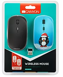 Компьютерная мышка Canyon Black/Blue Penguin USB (CND-CMSW400PG) - фото Компьютерная мышка Canyon Black/Blue Penguin USB (CND-CMSW400PG)