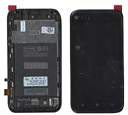 Дисплей Lenovo A398T Plus с тачскрином и рамкой, Black - фото Дисплей Lenovo A398T Plus с тачскрином и рамкой, Black