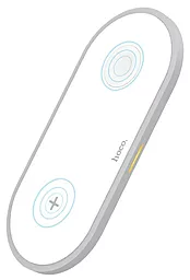 Бездротова док-станція Hoco CW20 2-in-1 2a wireless charger white - фото Бездротова док-станція Hoco CW20 2-in-1 2a wireless charger white